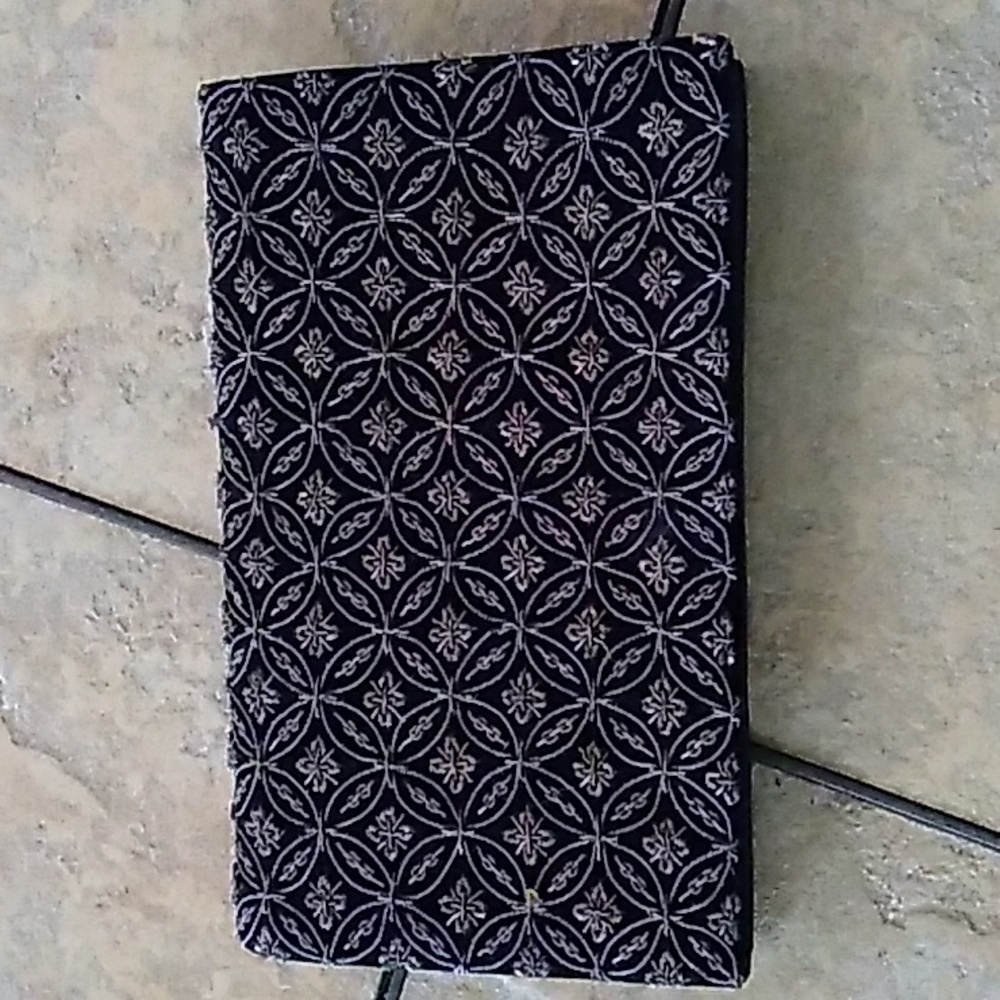 Vintage Embroidered Black Velvet Clutch